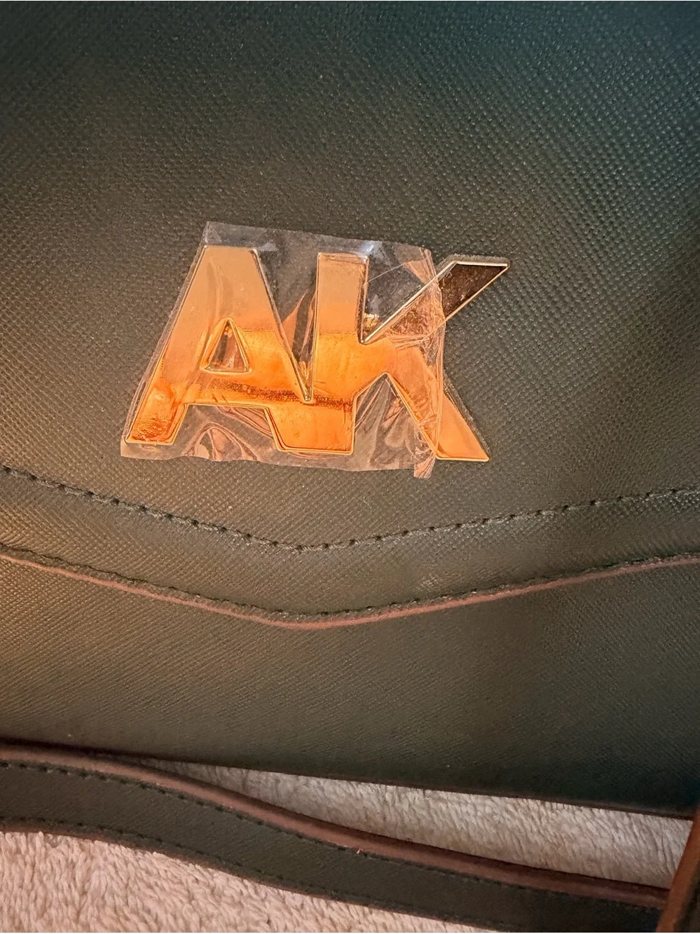 Anne Klein Avery Flap Top Handle Crossbody Satchel Bag Forest Green